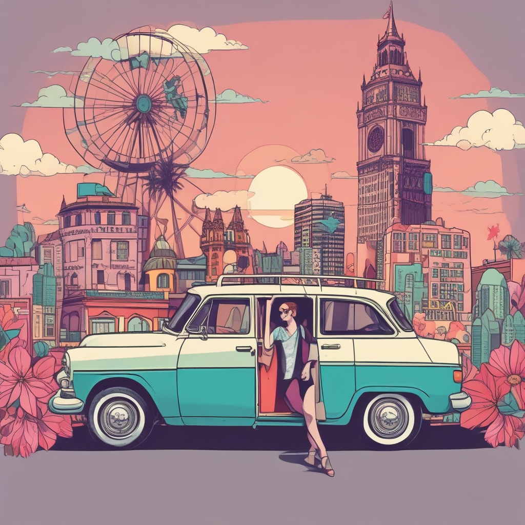 Pop styled travel illustration
